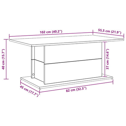 Tavolino Salotto Rovere Artigianale 102x55,5x40cm in Truciolato | homemem39