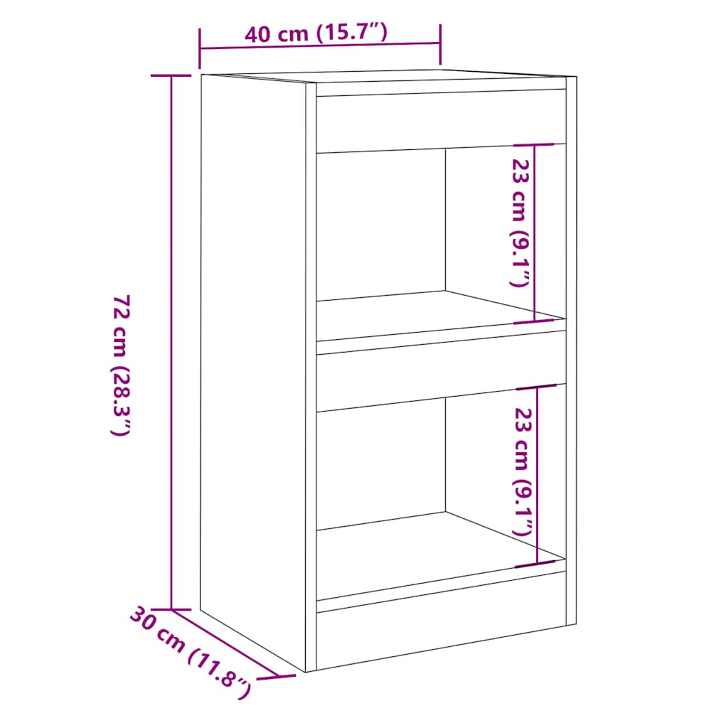 Libreria/Divisorio in Legno Vecchio 40x30x72 cm | homemem39