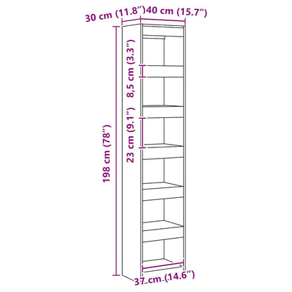 Libreria/Divisorio Rovere Artigianale 40x30x198 cm