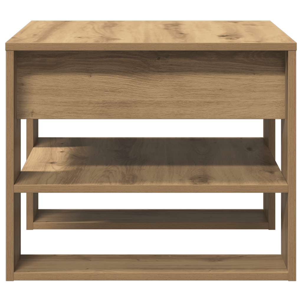 Tavolino Salotto Rovere Artigianale 55,5x55x45 cm in Truciolato | homemem39