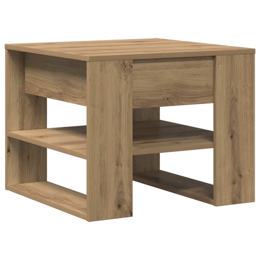 Tavolino Salotto Rovere Artigianale 55,5x55x45 cm in Truciolato | homemem39