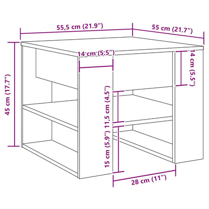 Tavolino Salotto Rovere Artigianale 55,5x55x45 cm in Truciolato | homemem39