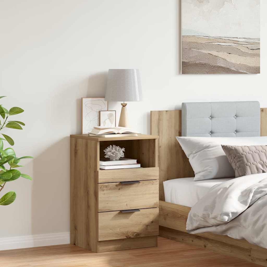 Comodino Rovere Artigianale 40x36x65 cm in Legno Multistrato
