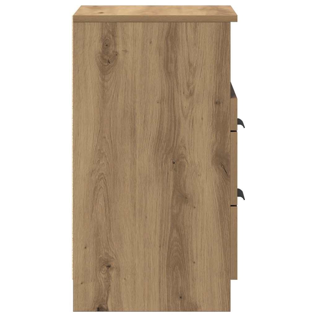 Comodino Rovere Artigianale 40x36x65 cm in Legno Multistrato