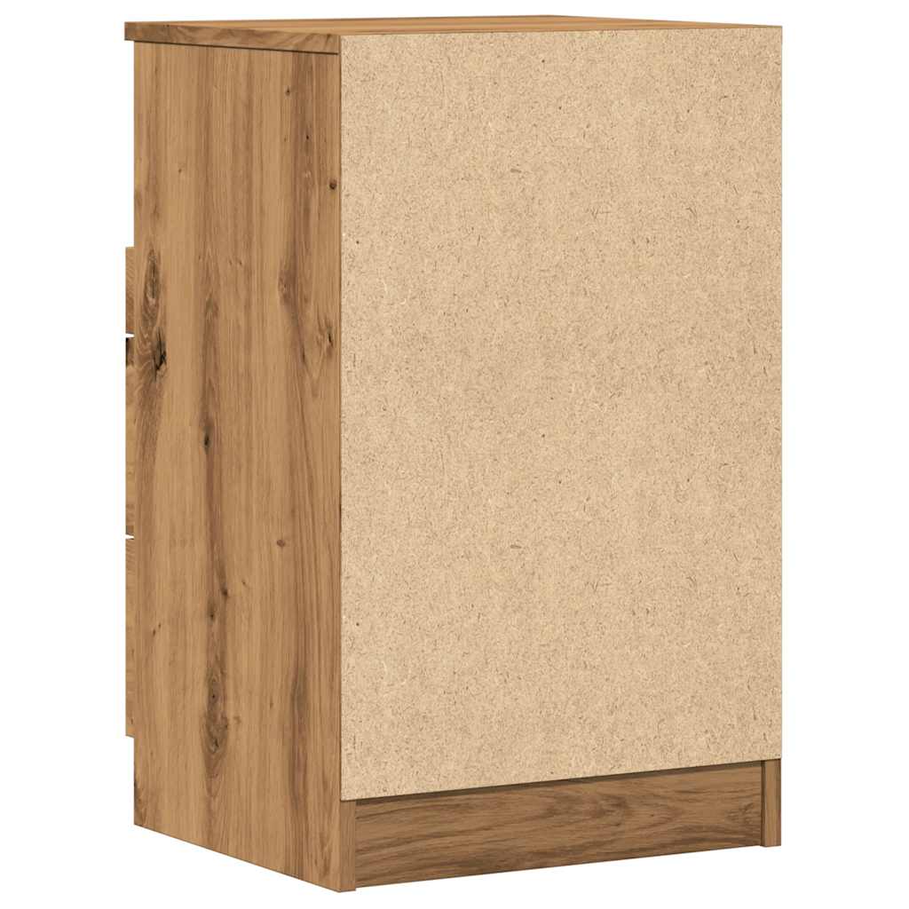 Comodini 2pz Rovere Artigianale 40x36x65cm in Legno Multistrato - homemem39