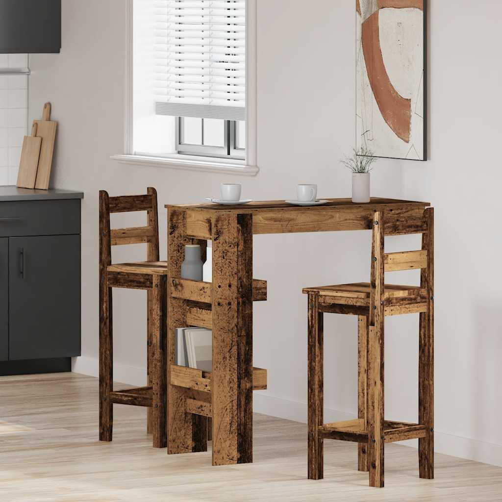 Bancone da Muro Legno Antico 102x45x103,5cm Legno Multistrato | homemem39