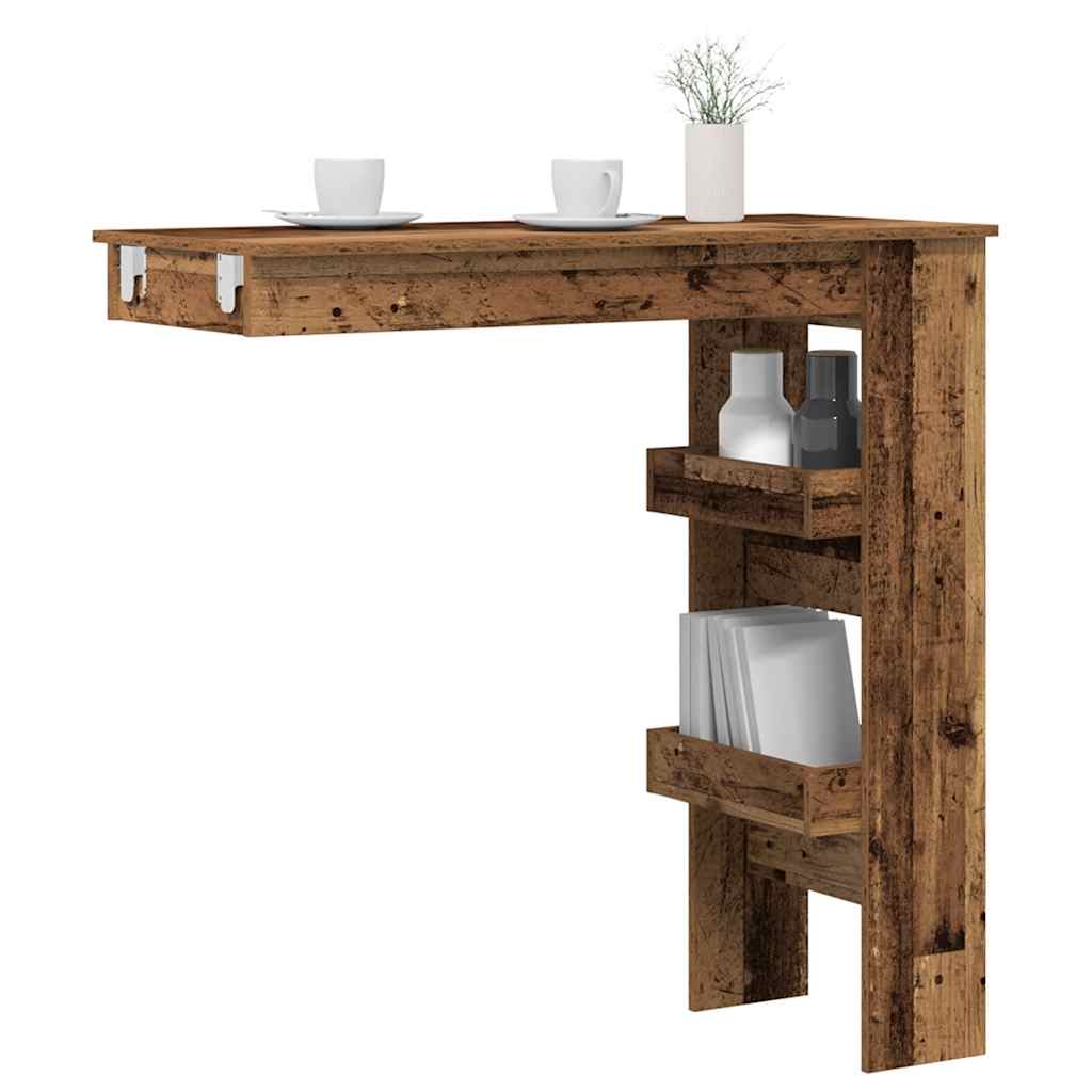 Bancone da Muro Legno Antico 102x45x103,5cm Legno Multistrato | homemem39