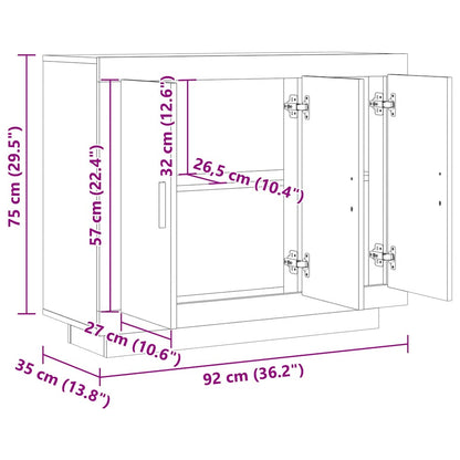 Credenza Rovere Artigianale 92x35x75 cm in Legno Multistrato - homemem39