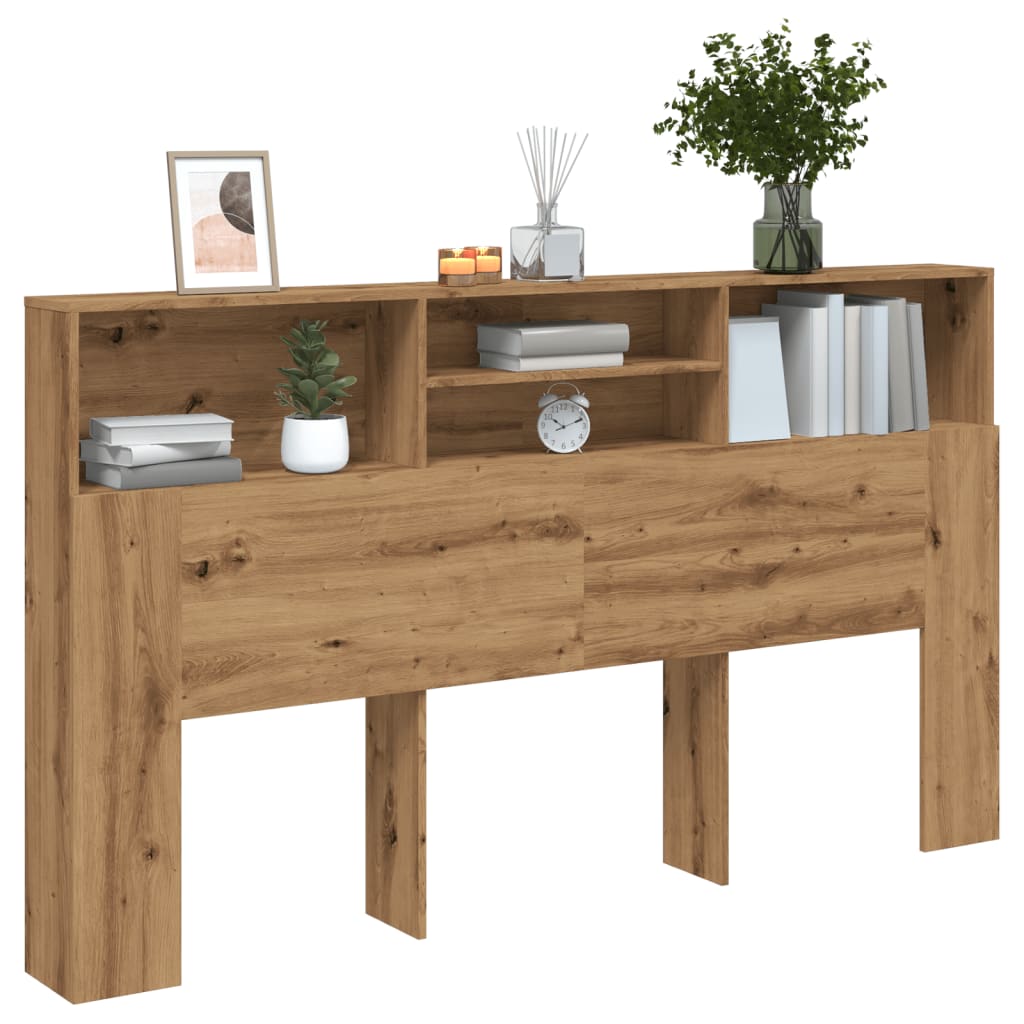 Mobiletto con testiera in rovere artigianale 180x19x103,5 cm in legno ingegnerizzato
