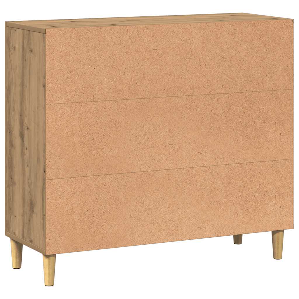 Credenza Rovere Artigianale 90x34x80 cm in Legno Multistrato - homemem39