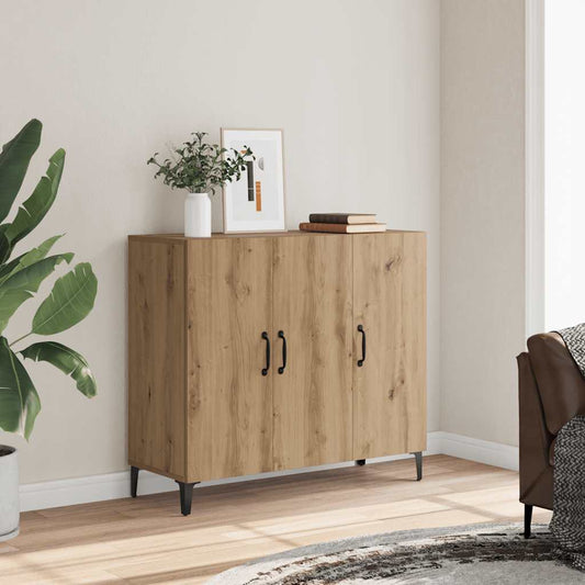 Credenza Rovere Artigianale 90x34x80 cm in Legno Multistrato