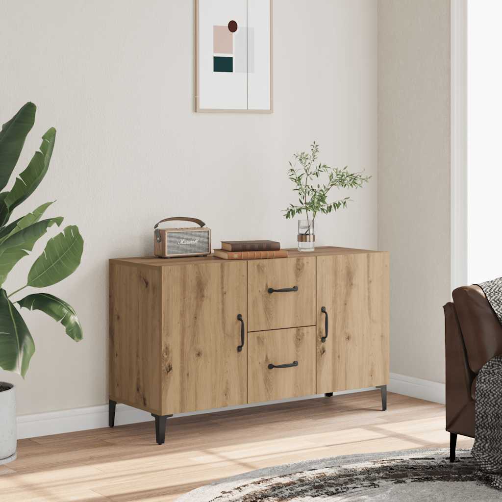 Credenza Rovere Artigianale 100x36x60 cm in Legno Multistrato - homemem39