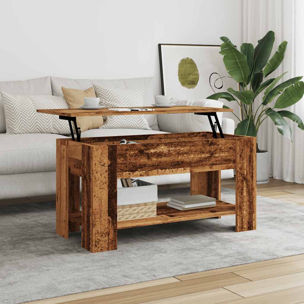 Tavolino da Salotto Legno Vecchio 101x49x52 cm in Truciolato | homemem39