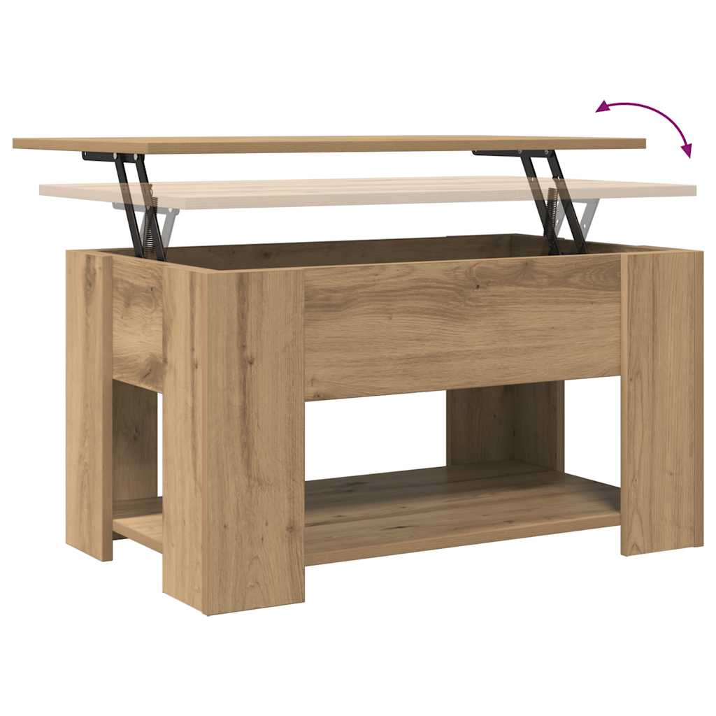 Tavolino da Salotto Rovere Artigianale 79x49x41 cm Truciolato | homemem39