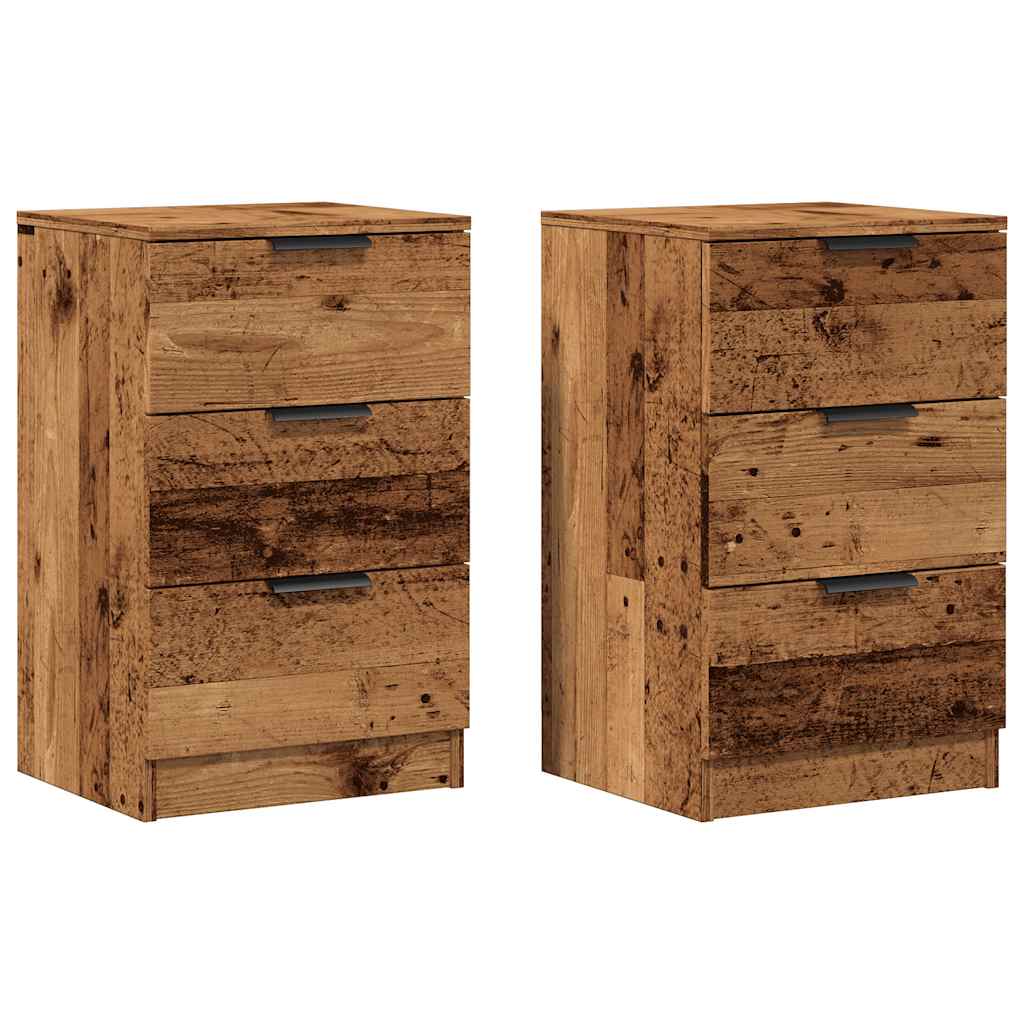 Comodini Legno Antico 2 pz 40x36x65 cm in Legno Multistrato - homemem39