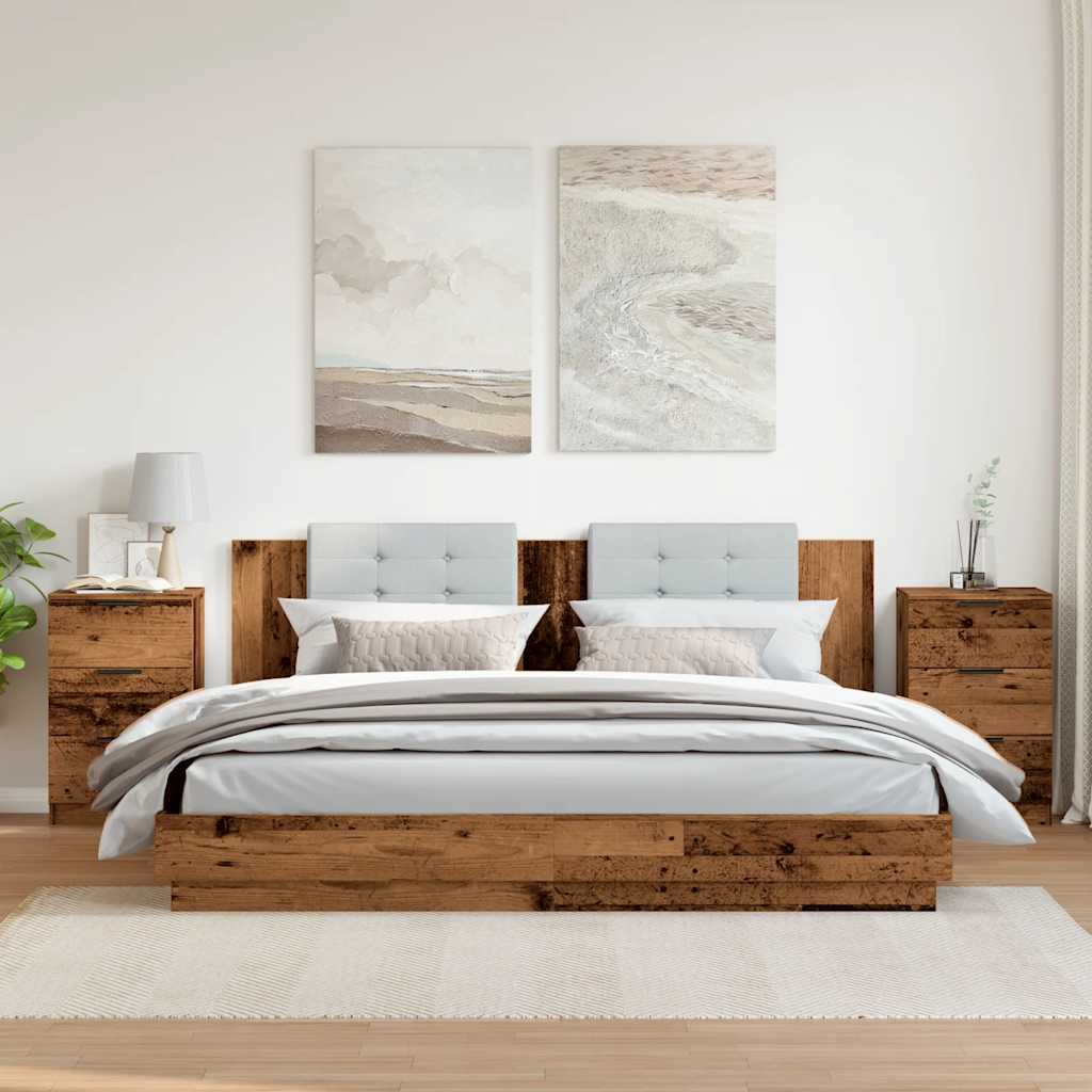 Comodini Legno Antico 2 pz 40x36x65 cm in Legno Multistrato - homemem39