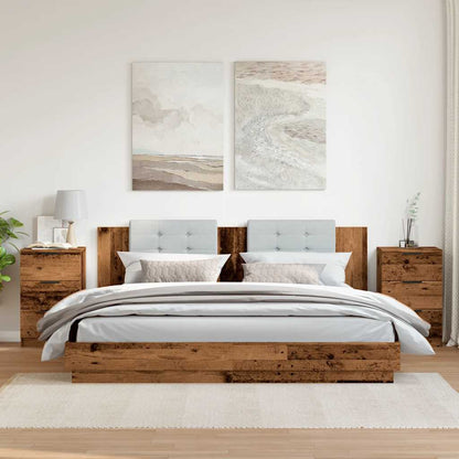 Comodini Legno Antico 2 pz 40x36x65 cm in Legno Multistrato - homemem39