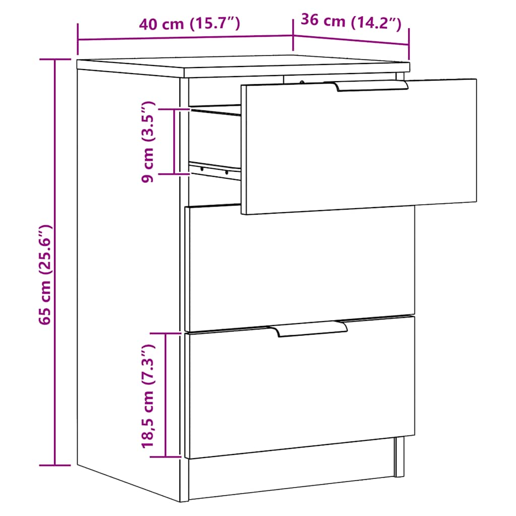 Comodino Rovere Artigianale 40x36x65 cm in Legno Multistrato - homemem39