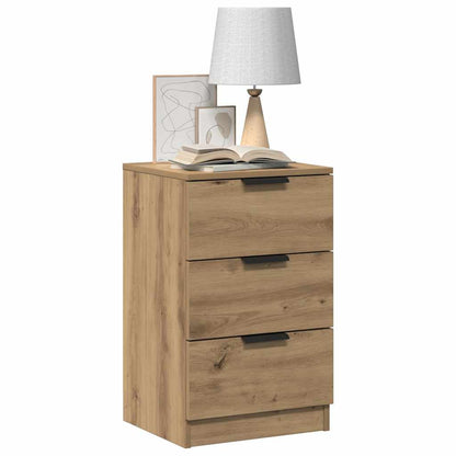 Comodini 2pz Rovere Artigianale 40x36x65cm in Legno Multistrato