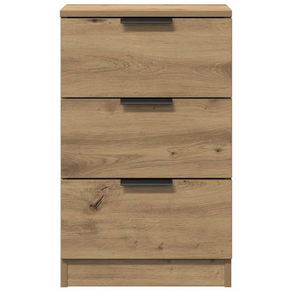 Comodini 2pz Rovere Artigianale 40x36x65cm in Legno Multistrato