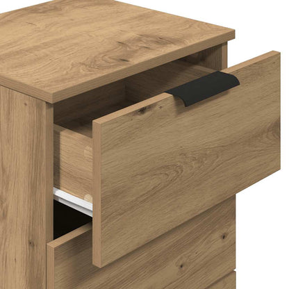 Comodini 2pz Rovere Artigianale 40x36x65cm in Legno Multistrato