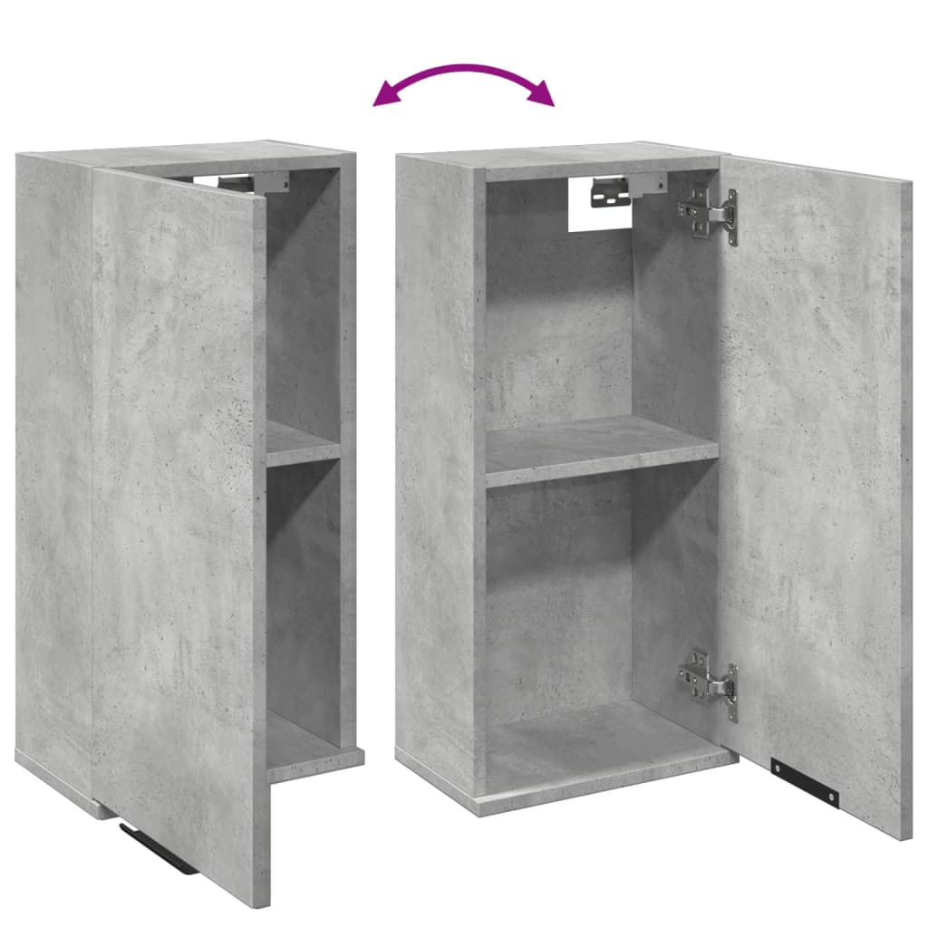 Mobile da Bagno a Parete Grigio Cemento 32x20x67 cm | homemem39
