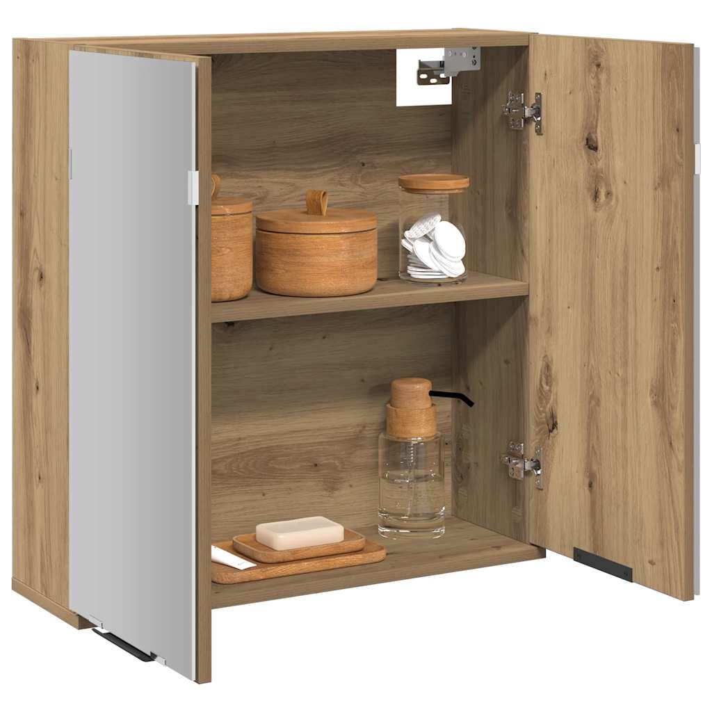 Mobile da Bagno Specchio Rovere Artigianale Legno Multistrato | homemem39