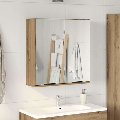 Mobile da Bagno Specchio Rovere Artigianale Legno Multistrato | homemem39