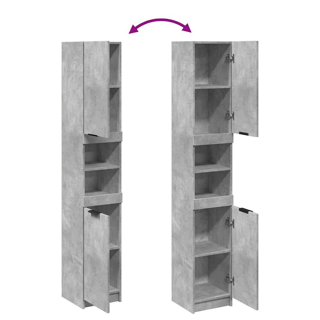 Mobile da Bagno Grigio Cemento 32x34x188,5 cm Legno Multistrato | homemem39