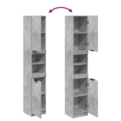 Mobile da Bagno Grigio Cemento 32x34x188,5 cm Legno Multistrato | homemem39
