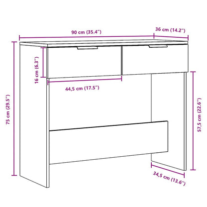 Tavolo Consolle Rovere Artigianale 90x36x75 cm in Truciolato - homemem39