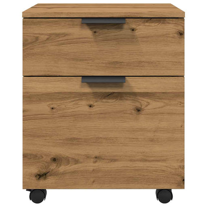 Schedario con Ruote Rovere 45x38x54 cm Legno Multistrato - homemem39