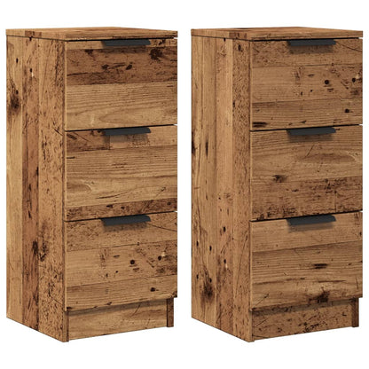 Credenze 2 pz Legno Antico 30x30x70 cm in Legno Multistrato