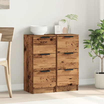 Credenze 2 pz Legno Antico 30x30x70 cm in Legno Multistrato