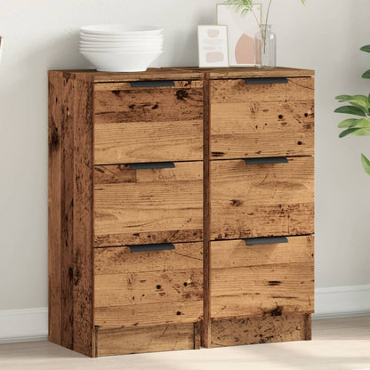 Credenze 2 pz Legno Antico 30x30x70 cm in Legno Multistrato