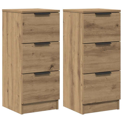 Credenze 2 pz Rovere Artigianale 30x30x70 cm Legno Multistrato