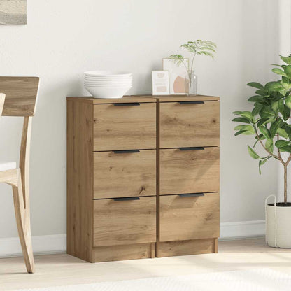 Credenze 2 pz Rovere Artigianale 30x30x70 cm Legno Multistrato