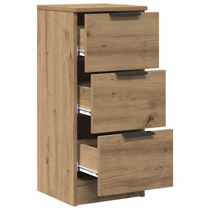 Credenze 2 pz Rovere Artigianale 30x30x70 cm Legno Multistrato