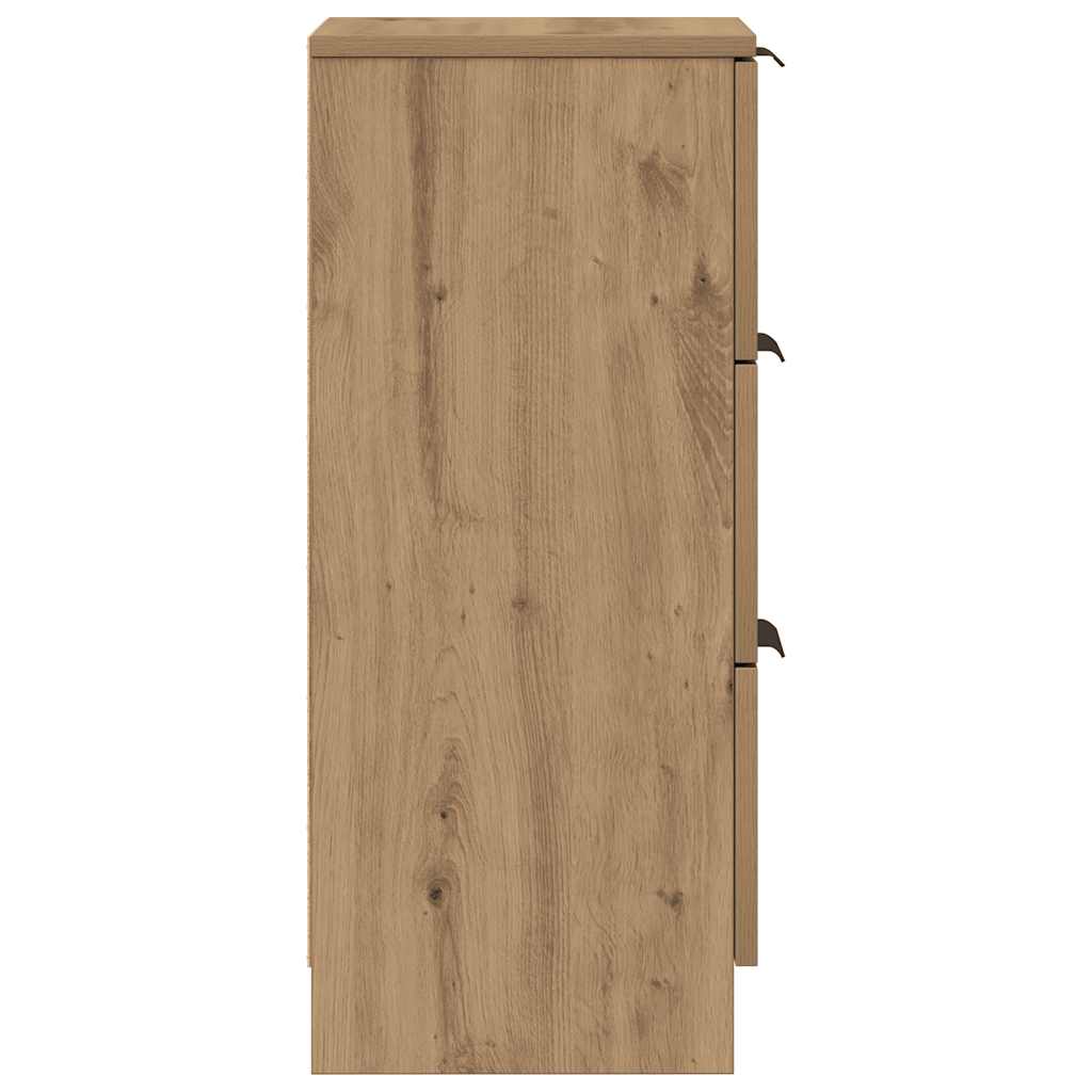 Credenze 2 pz Rovere Artigianale 30x30x70 cm Legno Multistrato