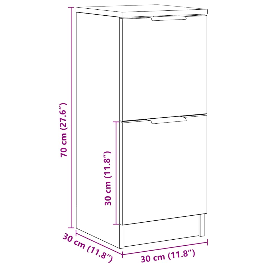 Credenza Rovere Artigianale 30x30x70 cm in Legno Multistrato - homemem39