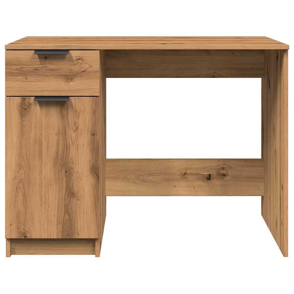 Scrivania Rovere Artigianale 100x50x75 cm in Legno Multistrato - homemem39