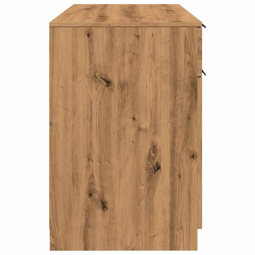 Scrivania Rovere Artigianale 100x50x75 cm in Legno Multistrato - homemem39