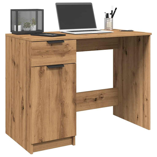 Scrivania Rovere Artigianale 100x50x75 cm in Legno Multistrato - homemem39