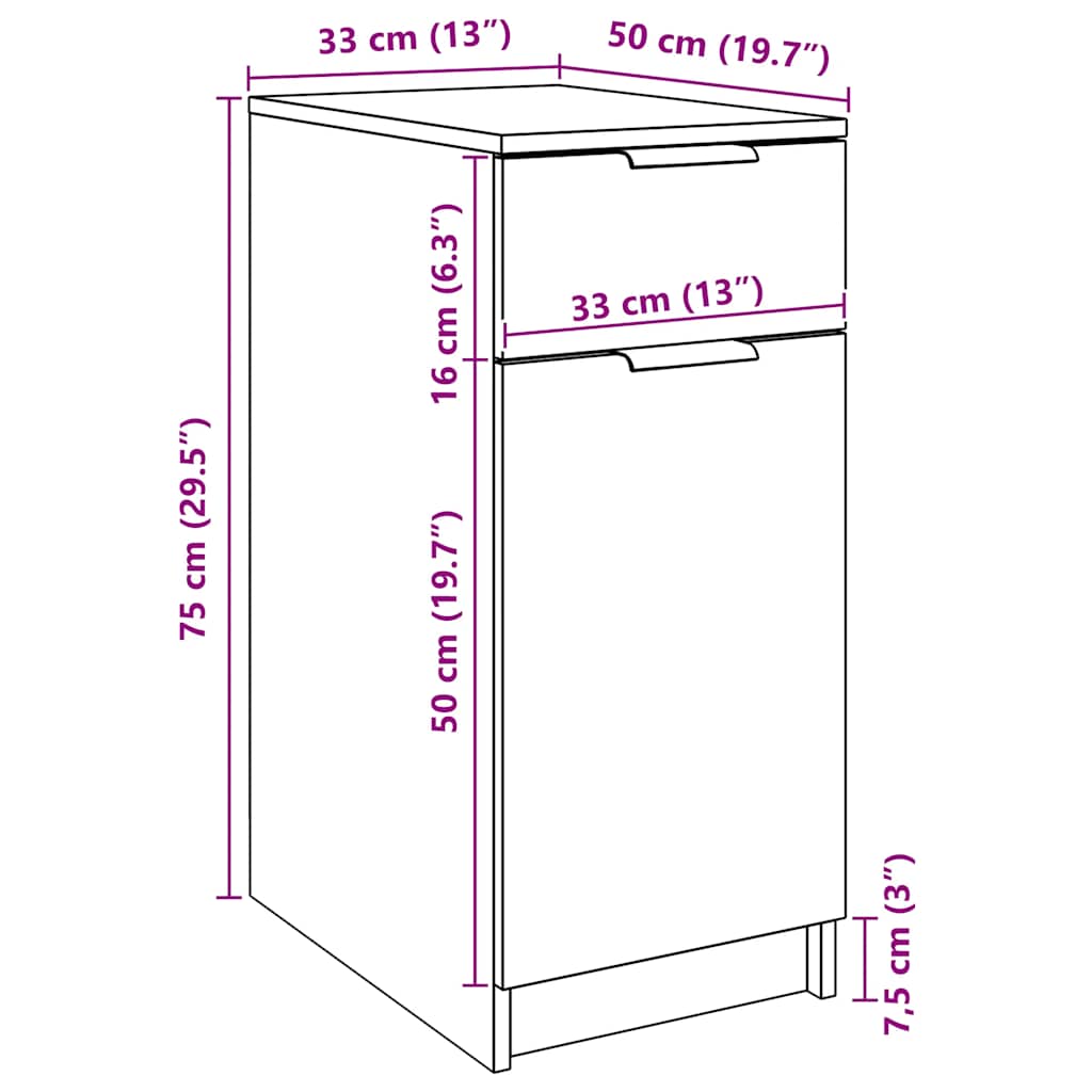 Scrivania Rovere Artigianale 34x36x50 cm in Legno Multistrato | homemem39