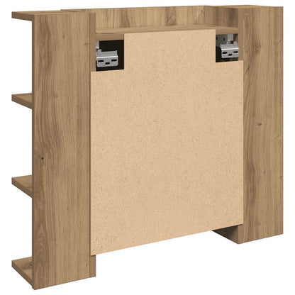 Mobile a Specchio con LED Rovere Artigianale 70x16,5x60 cm | homemem39