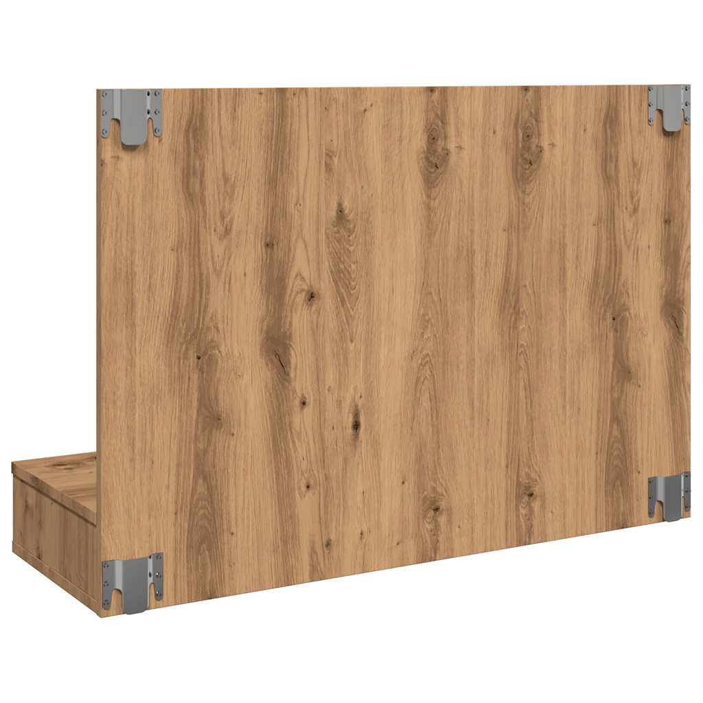 Mobiletto a specchio con LED in rovere artigianale 90x31,5x62 cm | homemem39