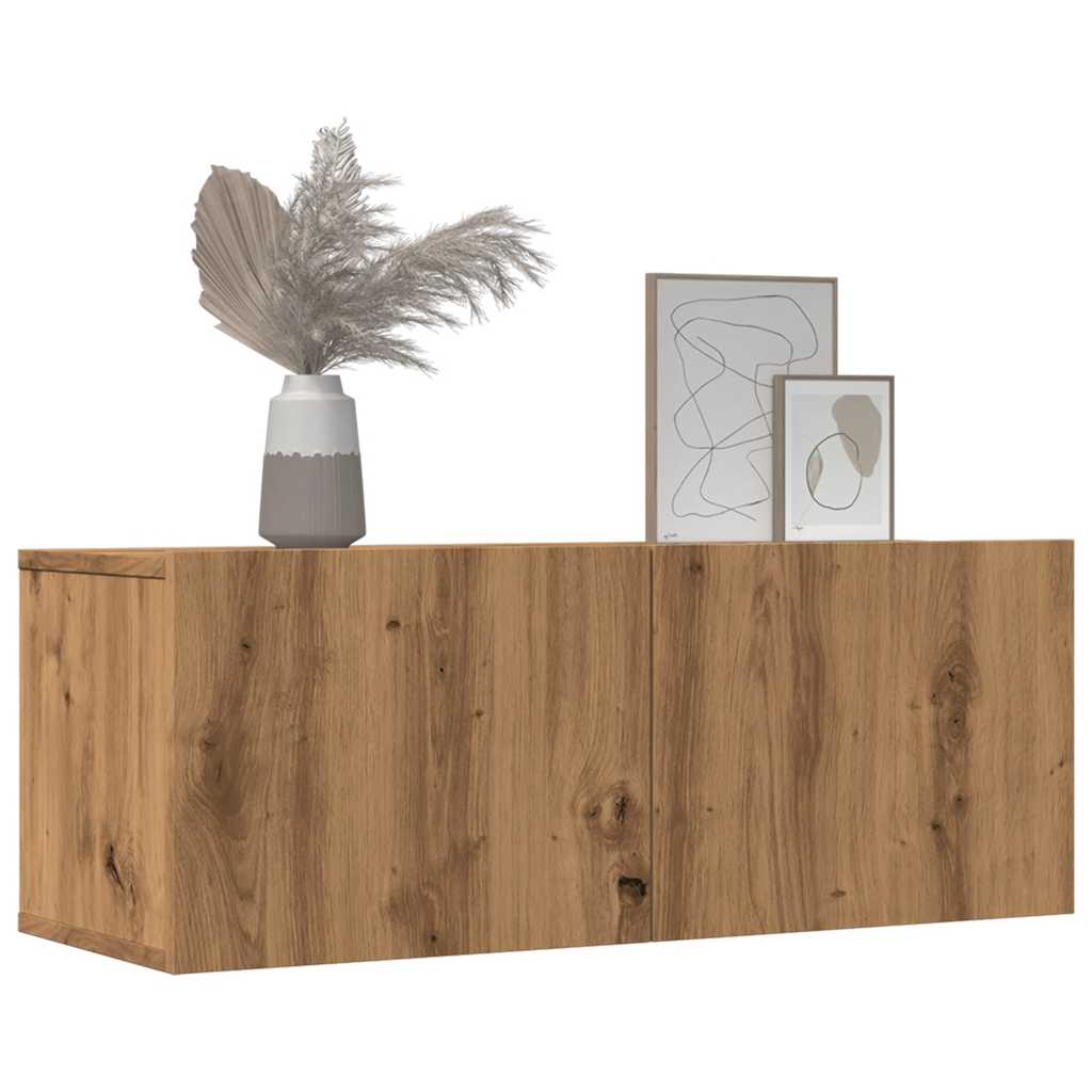 Mobili TV a Parete 2pz Rovere Artigianale 80x30x30 cm - homemem39