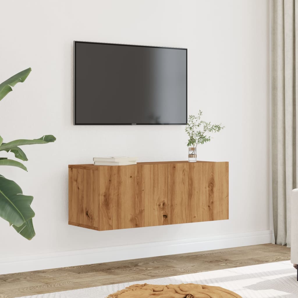 Mobili TV a Parete 2pz Rovere Artigianale 80x30x30 cm - homemem39