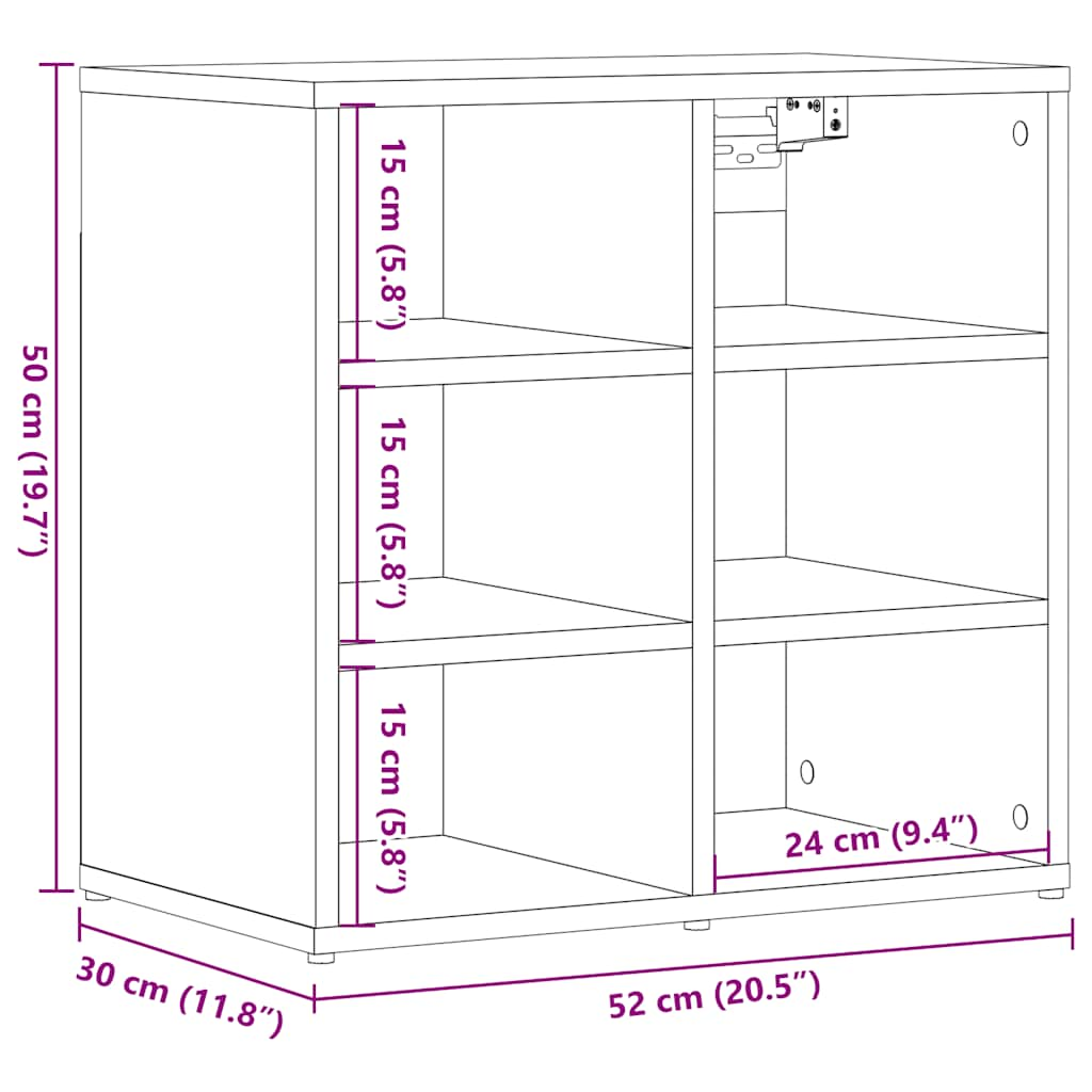 Scarpiera Legno Antico 52x30x50 cm