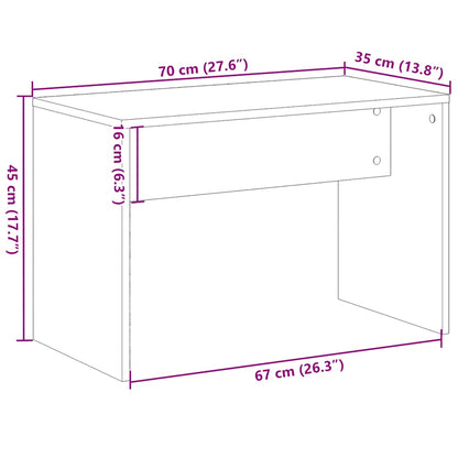 Sgabello da Toeletta Legno Vecchio 70x35x45cm Legno Multistrato - homemem39